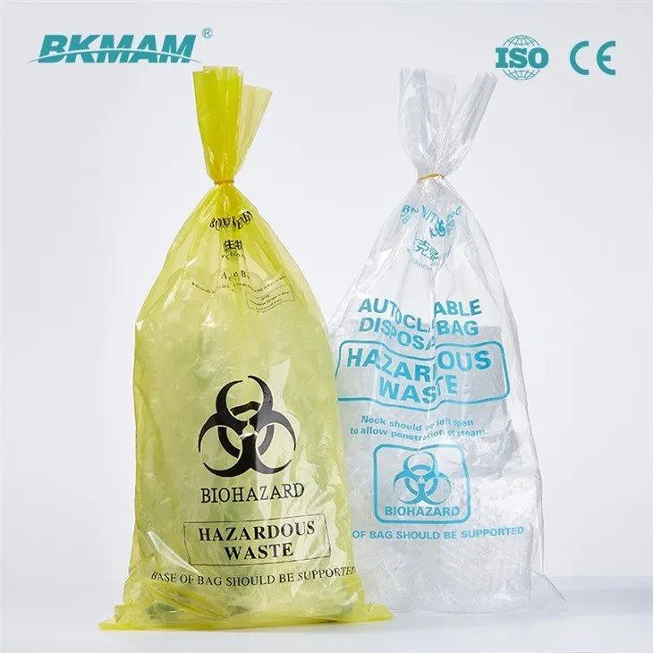 yellow biohazard waste bag