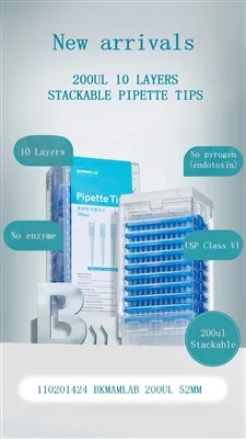 Pontas de pipeta empilháveis de 10 camadas 200ul