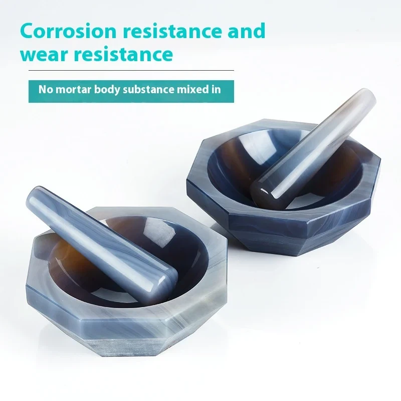 Xiangbo laboratório de porcelana de alta qualidade, tigela de moagem de argamassa de ágata natural, resistente ao desgaste - jarra de haste de moedor para produtos químicos